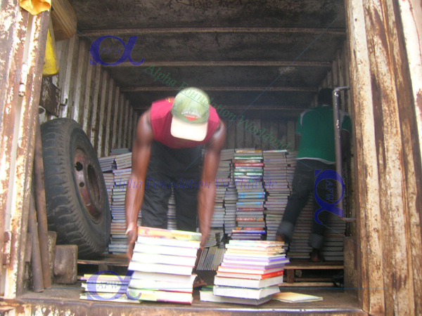 Book loading at Freetown warehouse